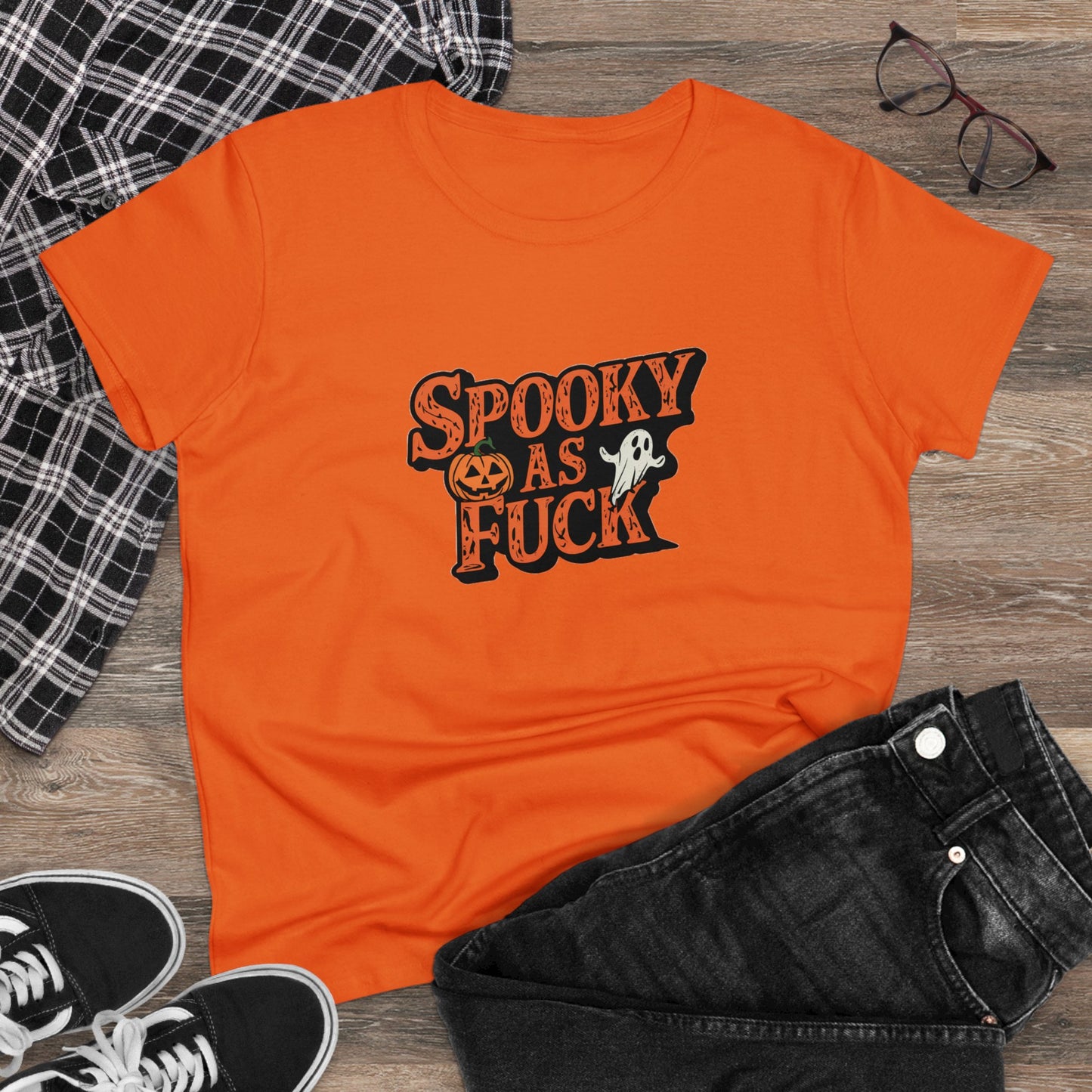 Spooky As Fuck Women's Midweight Cotton Tee