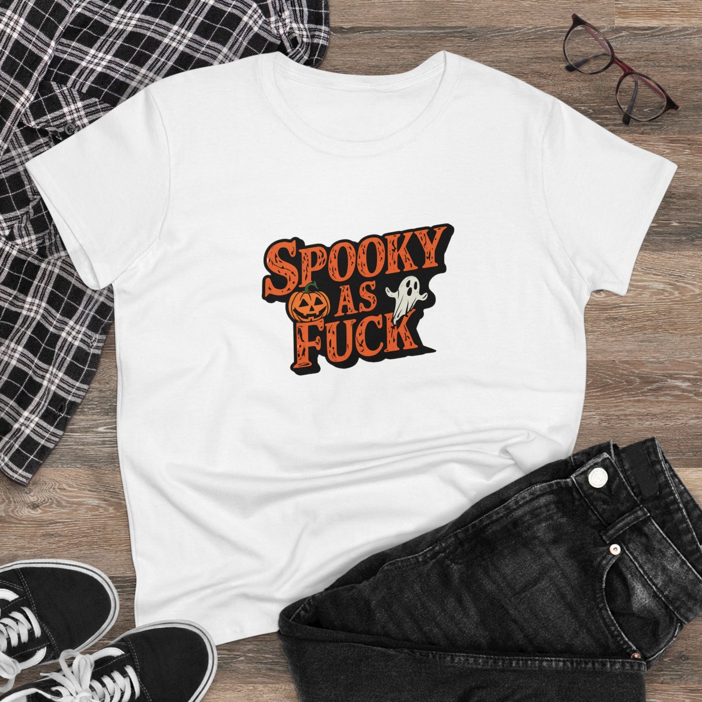 Spooky As Fuck Women's Midweight Cotton Tee