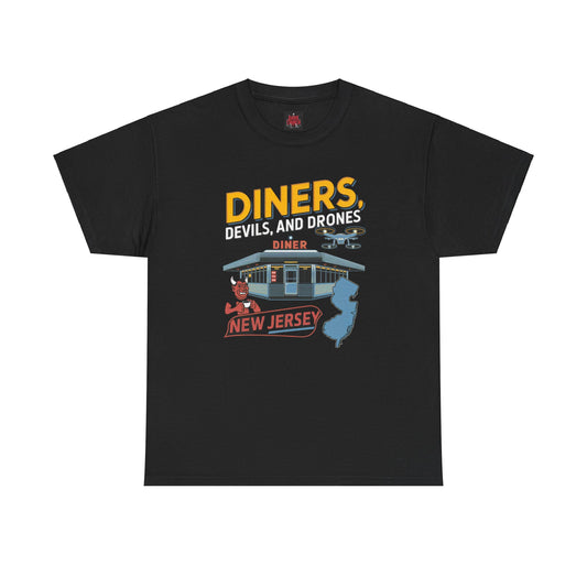 Diners, Devils, and Drones New Jersey Unisex Heavy Cotton Tee