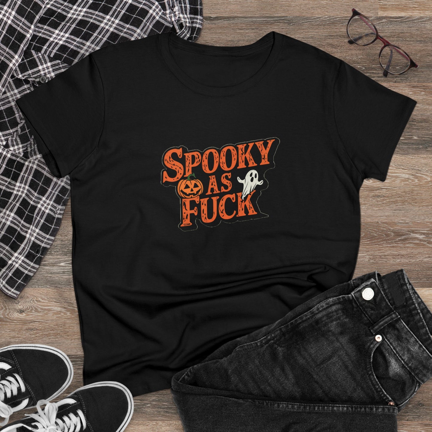 Spooky As Fuck Women's Midweight Cotton Tee