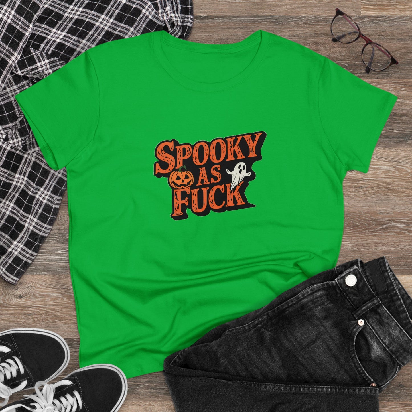 Spooky As Fuck Women's Midweight Cotton Tee